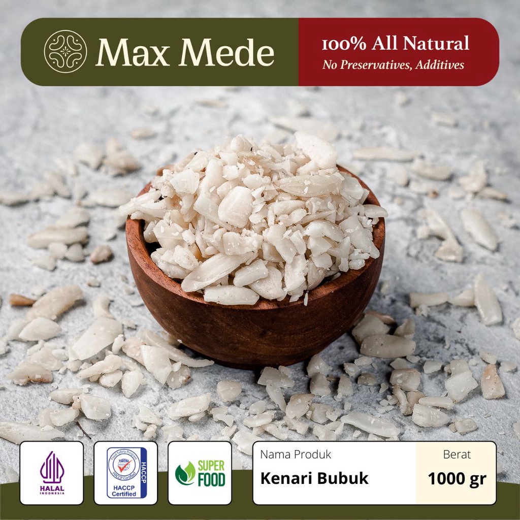 Kacang Kenari Mentah Kupas Hancur PREMIUM Grade - 1 KG (Raw Crushed Peeled Pili Nuts)