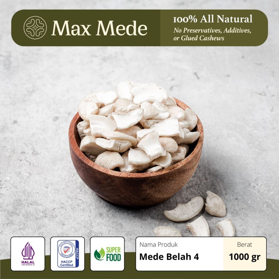Kacang Mede Mentah Grade LWP Belah 4 Empat- 1 KG (Raw Cashew Nuts Split)-5